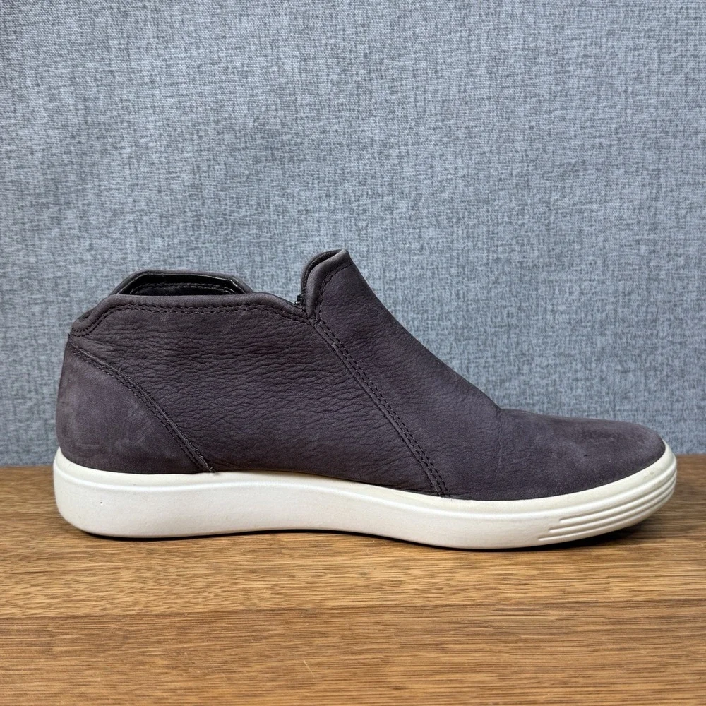Ecco Womens Soft7 Shoe Size 37 6 Gray Nubuck Zip Bootie Mid Sneaker Comfy Casual